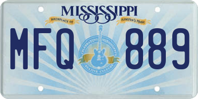 MS license plate MFQ889