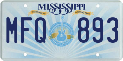 MS license plate MFQ893