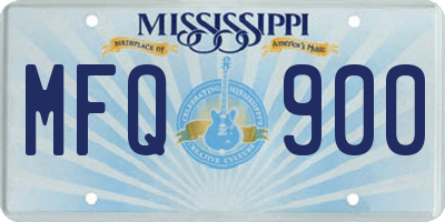 MS license plate MFQ900