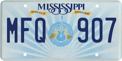 MS license plate MFQ907