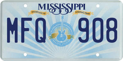 MS license plate MFQ908