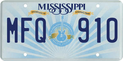 MS license plate MFQ910