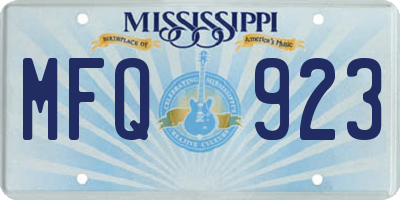 MS license plate MFQ923