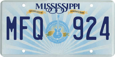 MS license plate MFQ924