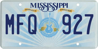 MS license plate MFQ927