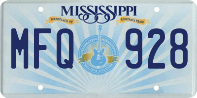 MS license plate MFQ928
