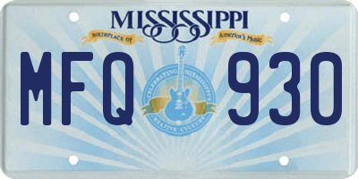 MS license plate MFQ930