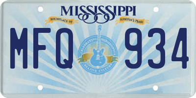 MS license plate MFQ934