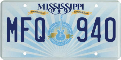 MS license plate MFQ940