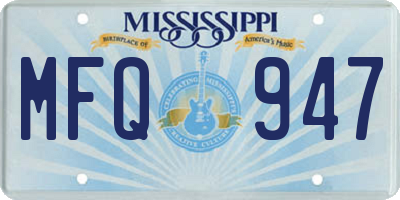 MS license plate MFQ947