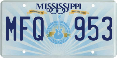 MS license plate MFQ953