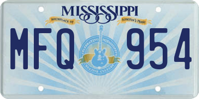 MS license plate MFQ954