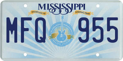 MS license plate MFQ955