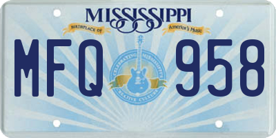 MS license plate MFQ958