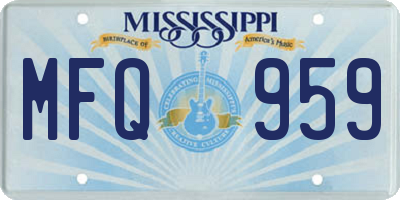 MS license plate MFQ959