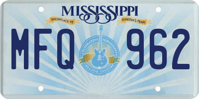 MS license plate MFQ962