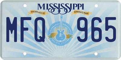MS license plate MFQ965