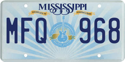 MS license plate MFQ968