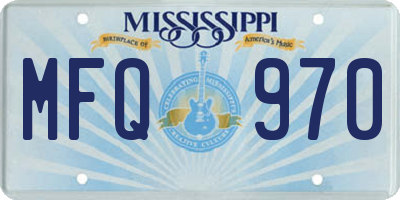 MS license plate MFQ970