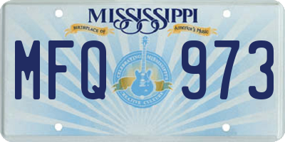 MS license plate MFQ973