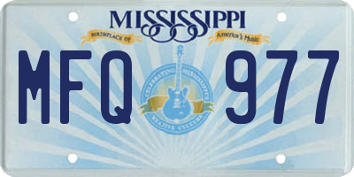 MS license plate MFQ977