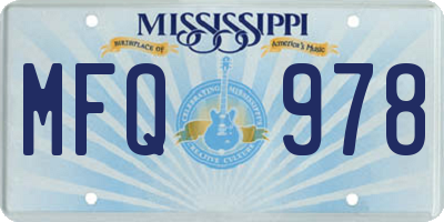 MS license plate MFQ978