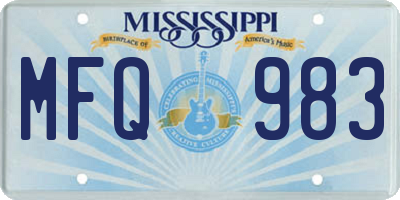 MS license plate MFQ983