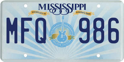 MS license plate MFQ986