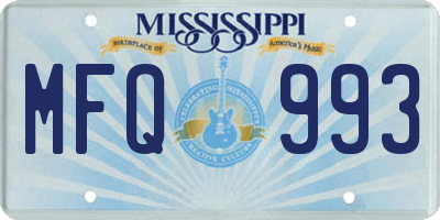 MS license plate MFQ993