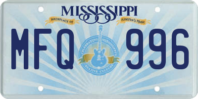 MS license plate MFQ996