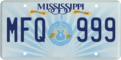 MS license plate MFQ999