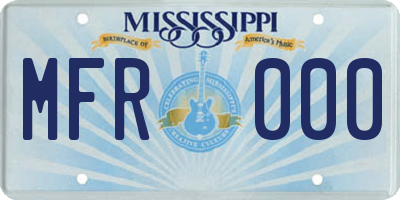 MS license plate MFR000
