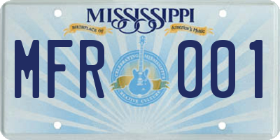 MS license plate MFR001