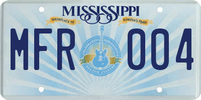 MS license plate MFR004