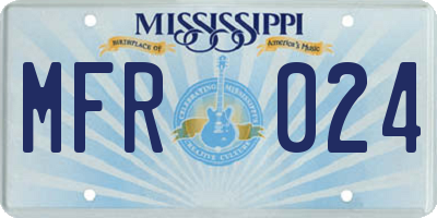 MS license plate MFR024