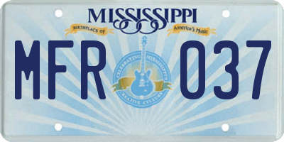 MS license plate MFR037