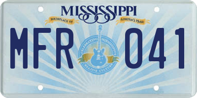 MS license plate MFR041