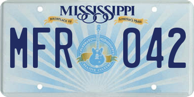 MS license plate MFR042
