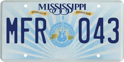 MS license plate MFR043
