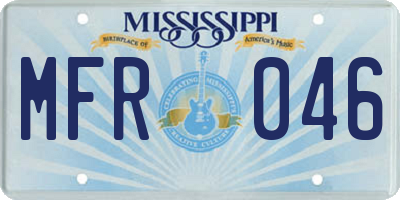 MS license plate MFR046