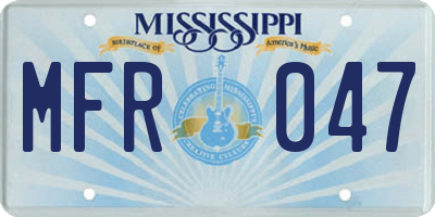 MS license plate MFR047