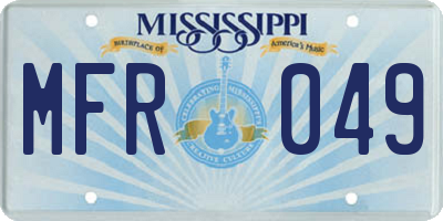 MS license plate MFR049
