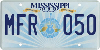MS license plate MFR050