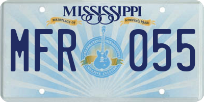 MS license plate MFR055