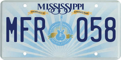 MS license plate MFR058