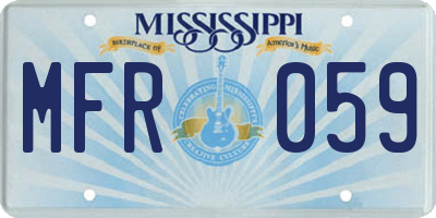 MS license plate MFR059