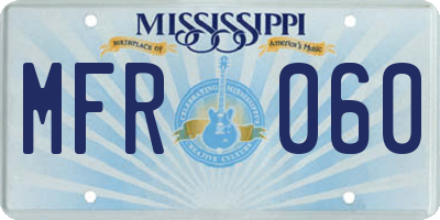 MS license plate MFR060