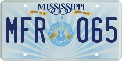 MS license plate MFR065