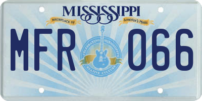 MS license plate MFR066