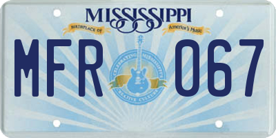 MS license plate MFR067
